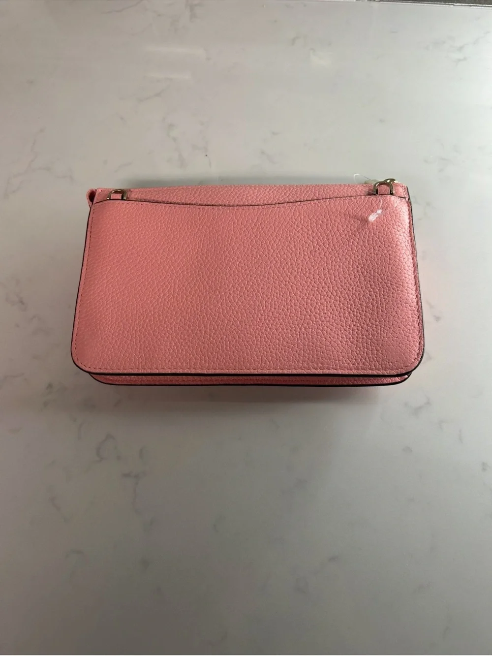 Kate Spade New York Leila Pebbled Leather Small Flap Crossbody Peach Rose NWT